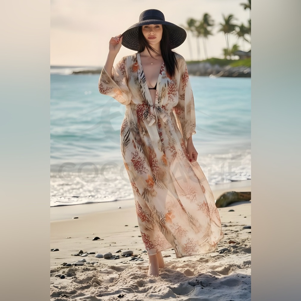 Coral Reef Elegant Swimsuit Coverup